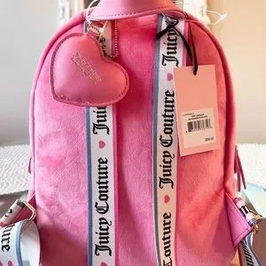 ? JUICY COUTURE Pink Lemonade Mini Velour Backpack NEW Juicy Couture Pink Velour Backpack with | Mercari main image 4